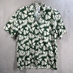 Kurt River Green Floral Camp Shirt Men's XL‎ Relaxed Fit Tropical Cotton